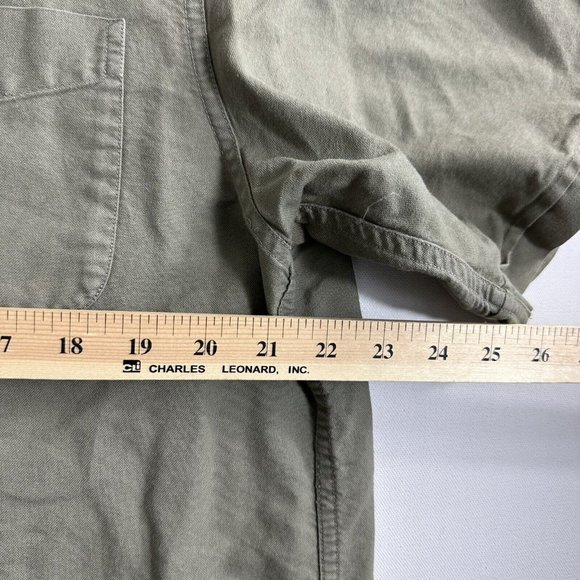 Lucky Brand Mens Army Green Button Down Shirt Size Large Short Sleeve Casual - Picture 9 of 9